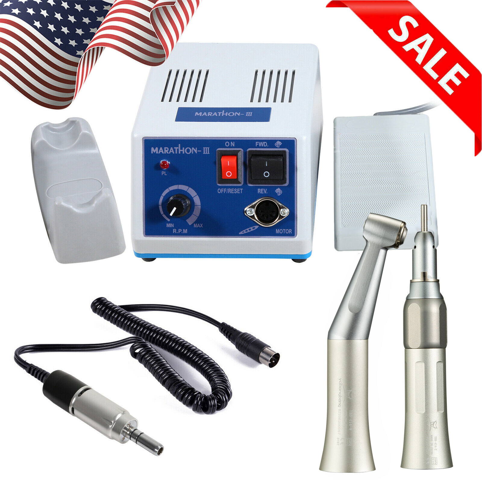 Dental Lab Electric Marathon Micromotor Polisher/Contra Angle/Straight Handpiece