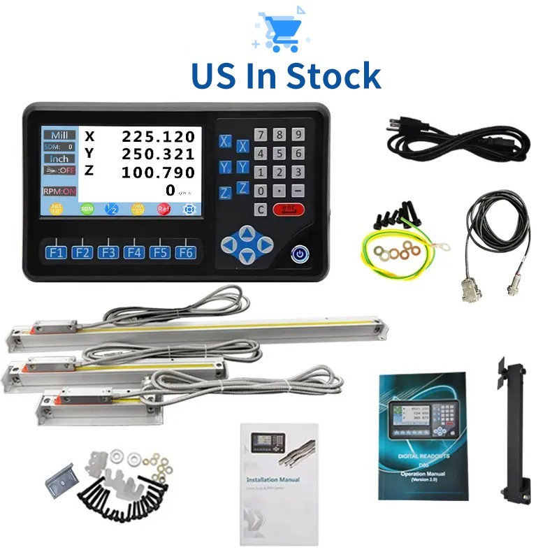 3 Axis DRO Digital Readout Meter Linear Scale 12x16x30inch 9×42 Bridgeport Mill