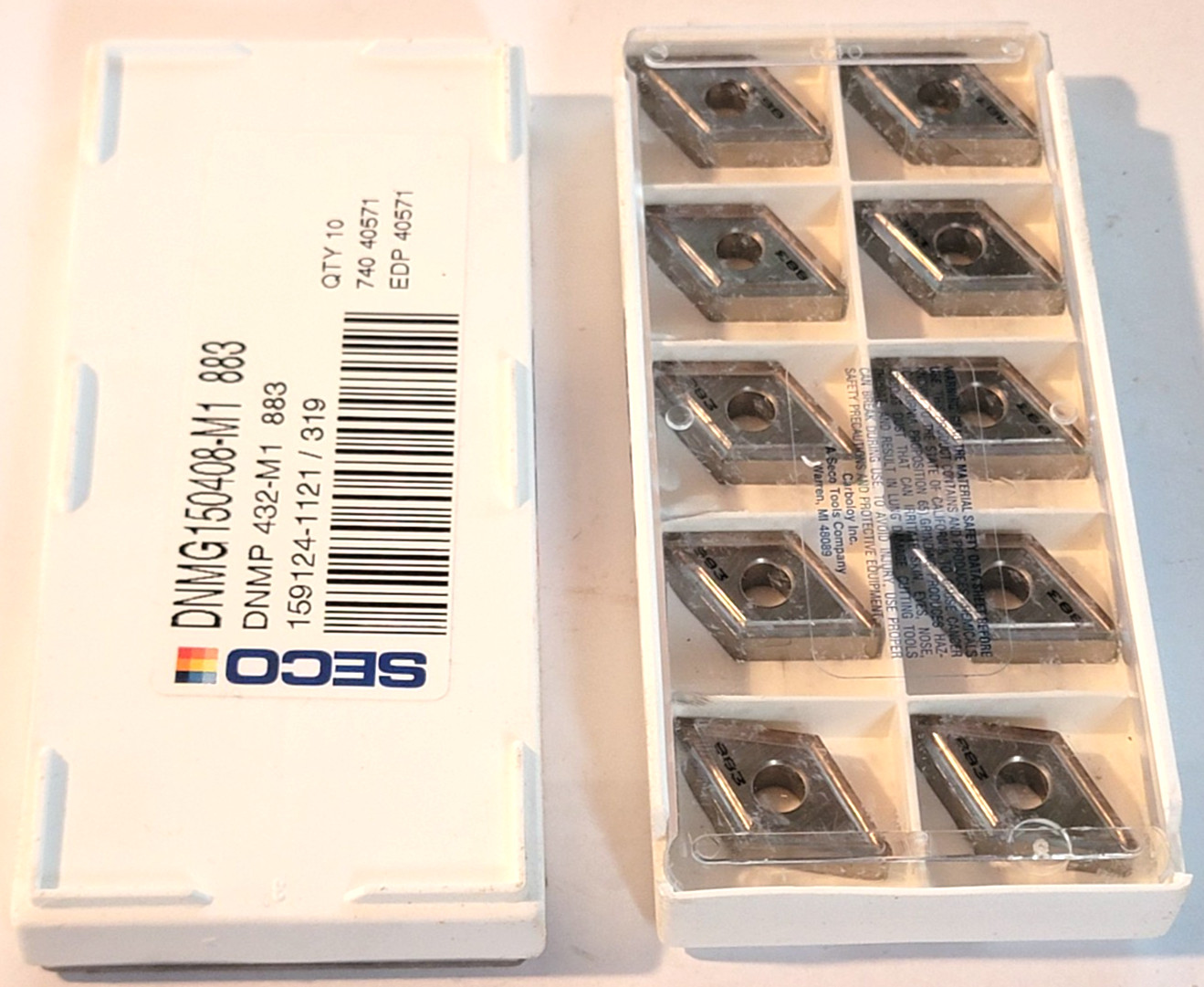 DNMP 432 M1 883 SECO *** 10 INSERTS *** FACTORY PACK *** DNMG