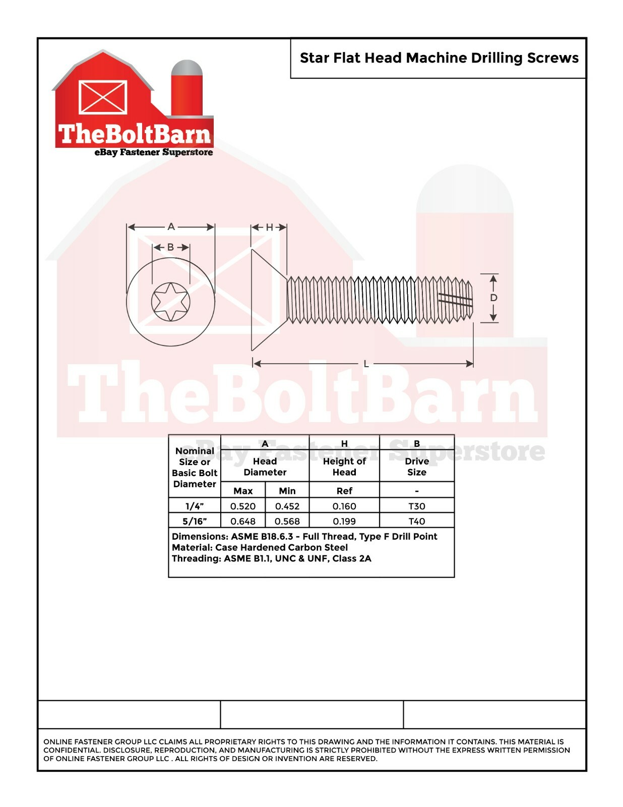 5/16″-18 Trailer Floorboard Type F Deck Tapping Screws T40 (Pick Length & Qty)
