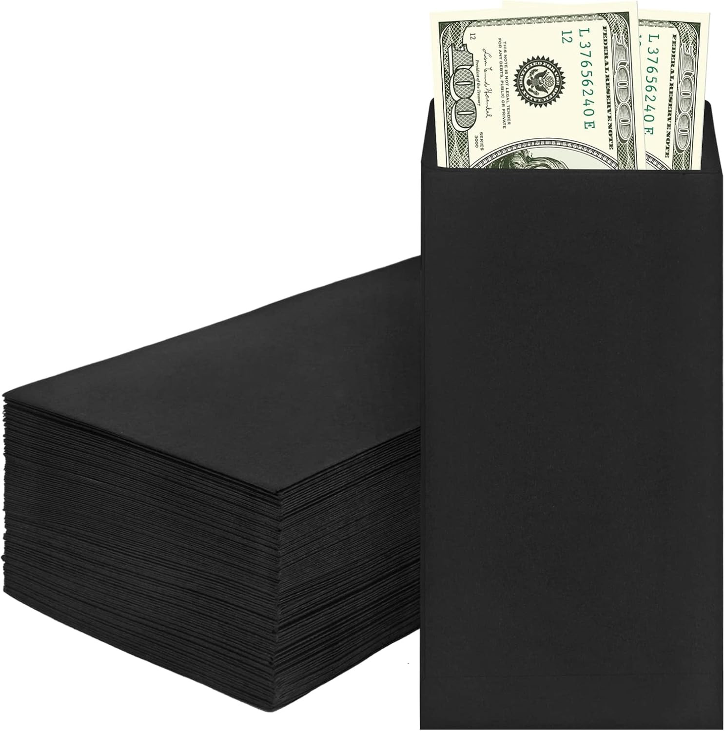 100 Pack Cash Envelopes for Budgeting, 6.7 x 3.5 Inch | Large Pack of Self-Adhes