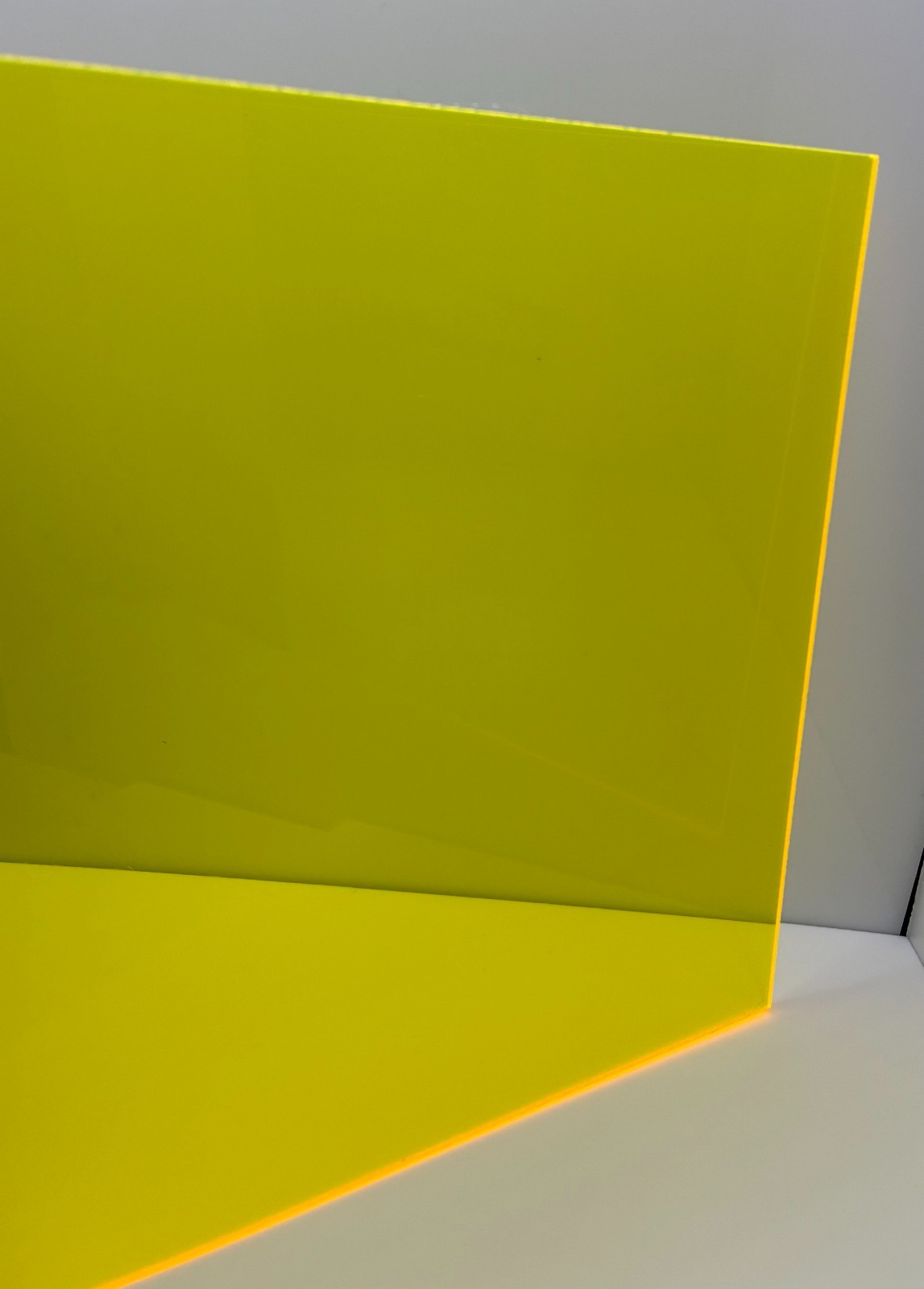 YELLOW FLUORESCENT ACRYLIC PLEXIGLASS 1/8″ X 8″ X 12″ PLASTIC SHEET