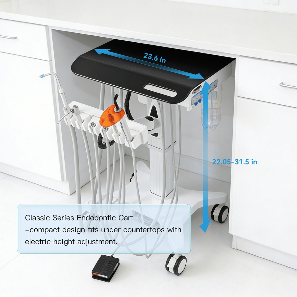 Dental Mobile Delivery Unit with electric lift Curing Light Scaler/Folding Chair