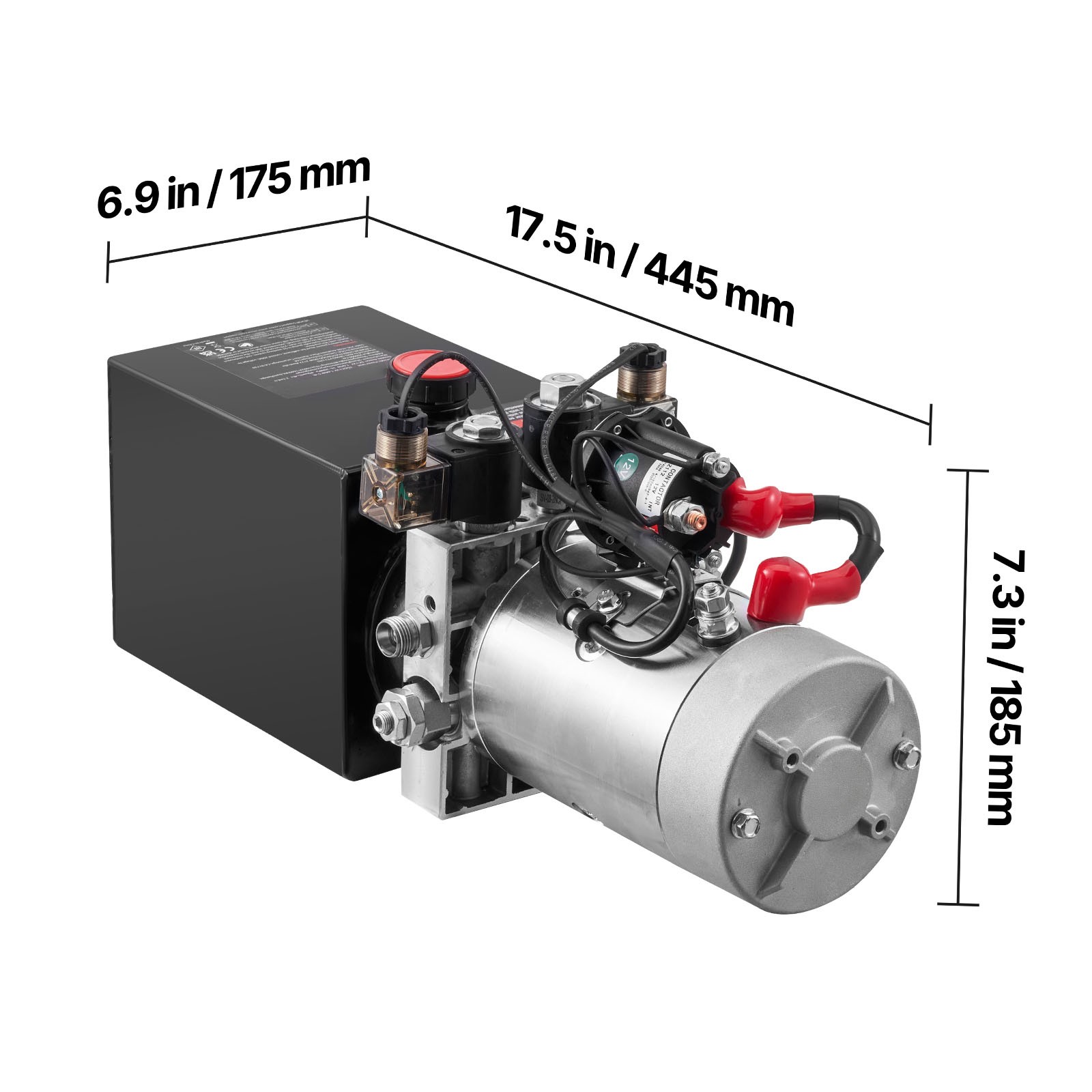 Uimoso 4 Quart Double Acting Hydraulic Pump Power Unit Pack DC 12V 22MPA SAE#6