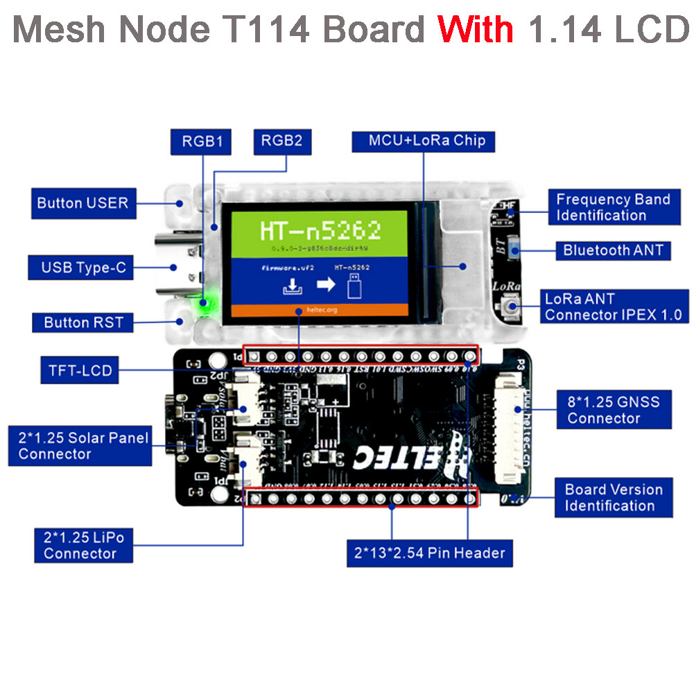 915MHz Heltec Mesh Node T114 V2 LoRa Board for Meshtastic LoRaWan USA Shipping