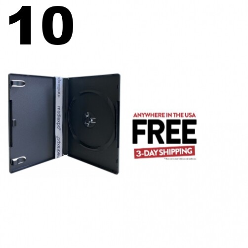 10 STANDARD Black Single DVD Cases 14MM (Machinable Quality) **1-3 DAYS