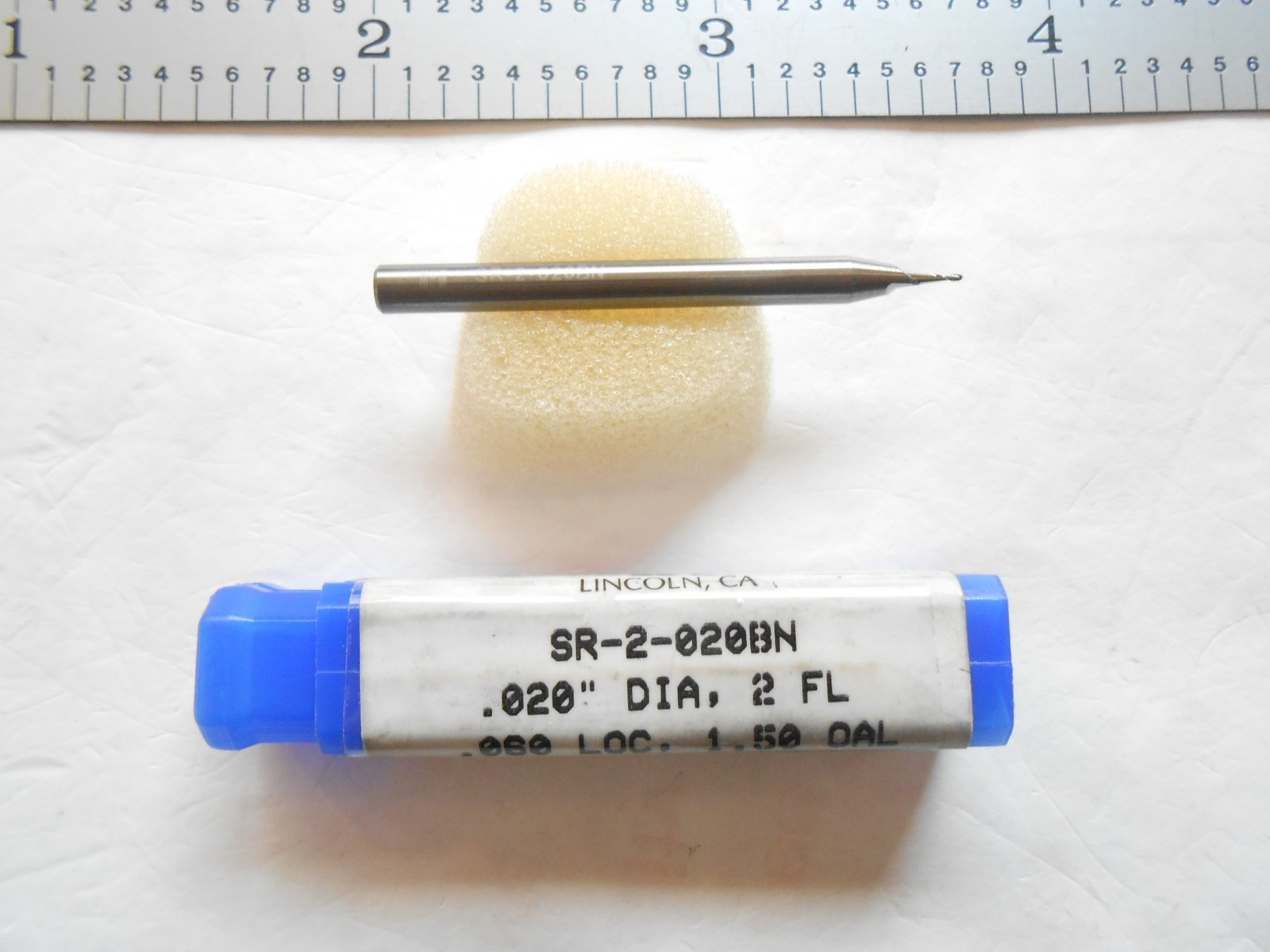 NEW ROBB JACK USA .020″ DIA. x .060″ LOC x 1-1/2″ L 2FL CC CARBIDE BALL END MILL