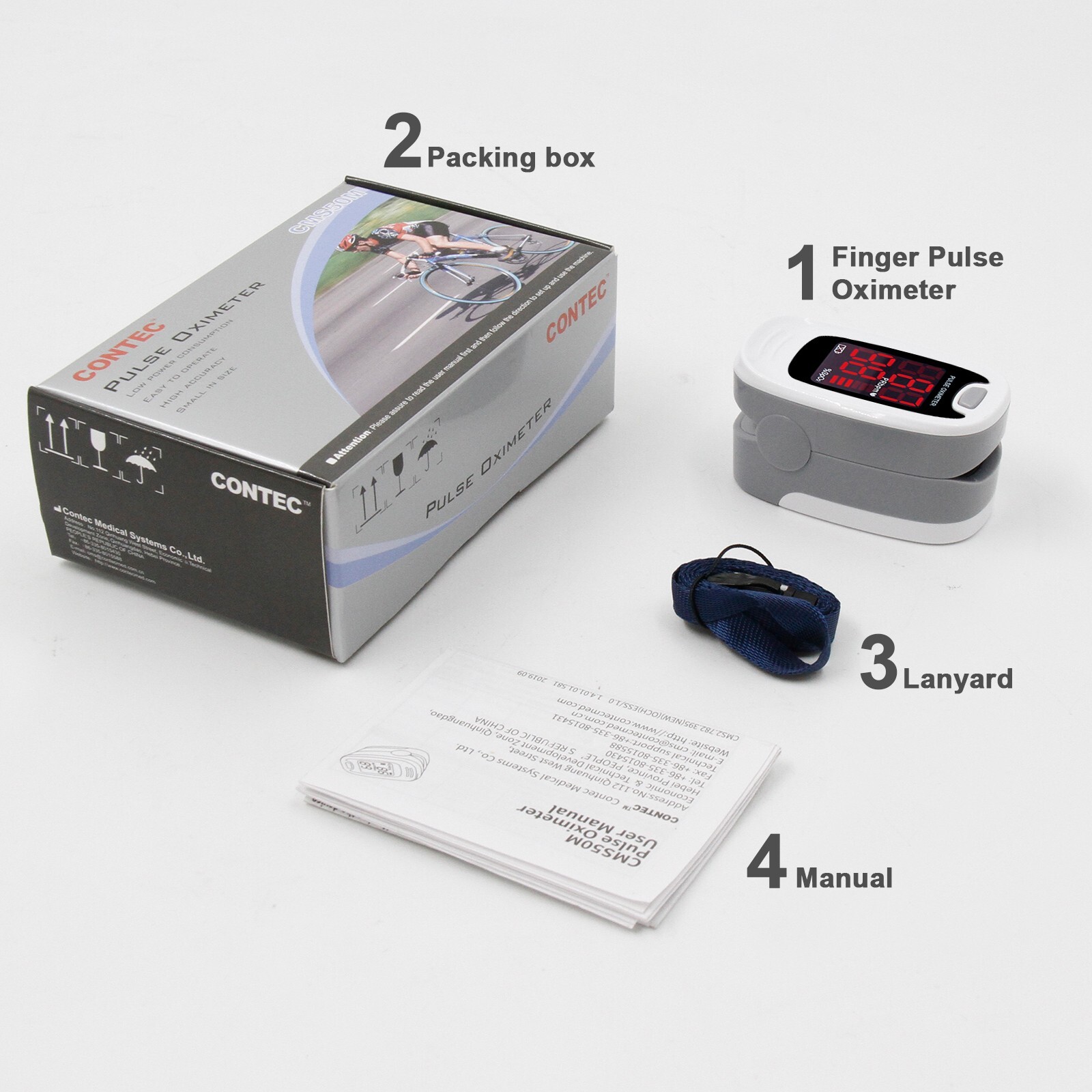 US Seller Medical Grade Contec Oximeter Oxygen O2 SPO2 Saturation Pulse rate