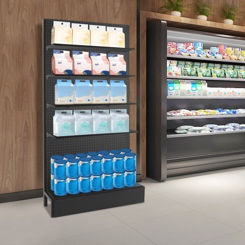 4 Shelves Modern End Shelf for Gondola Shelving Unit Retail Display Shelves