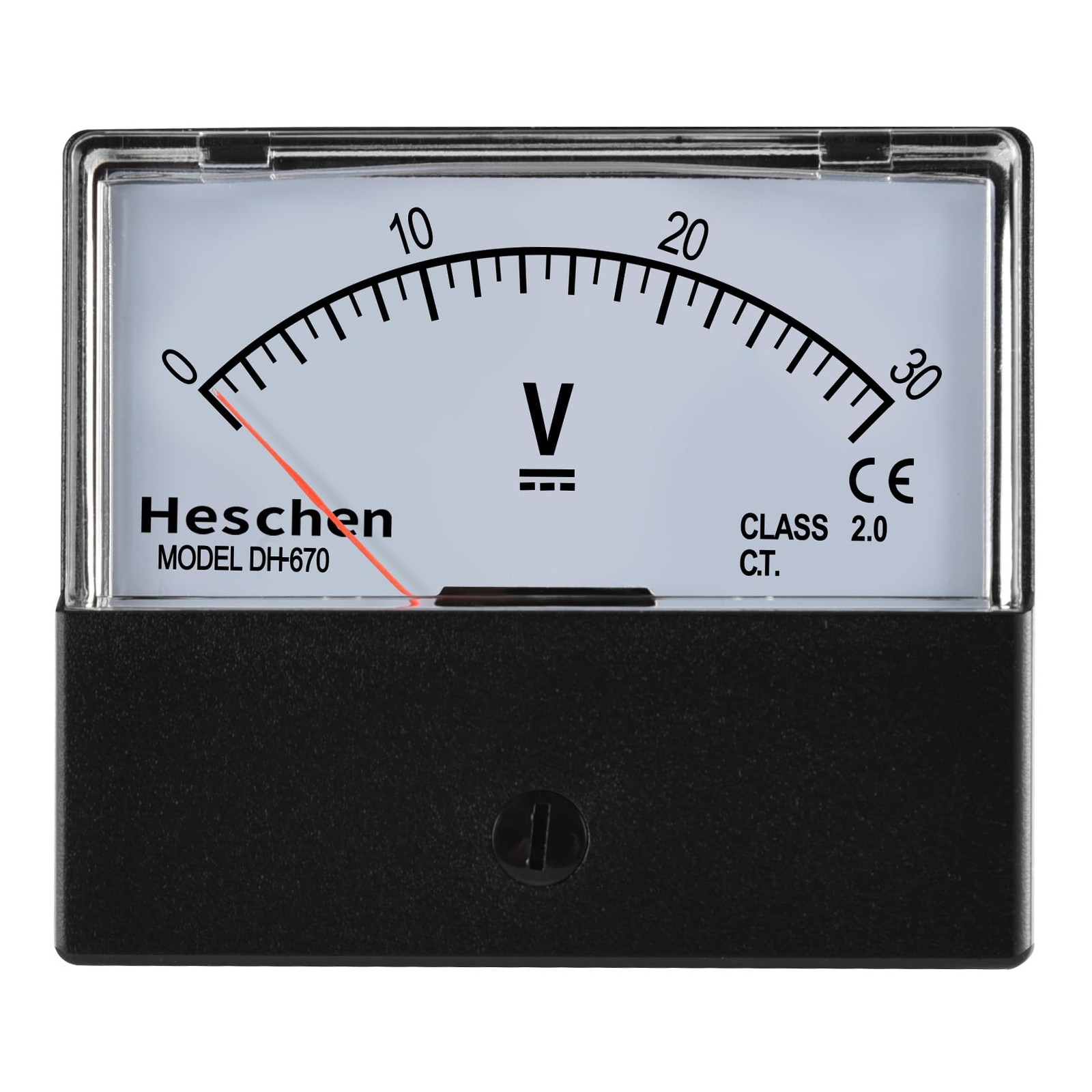 DC 030V Class 2.0 Voltmeter, 70x60mm Panel Size, DH670DC30V, Voltage Tester