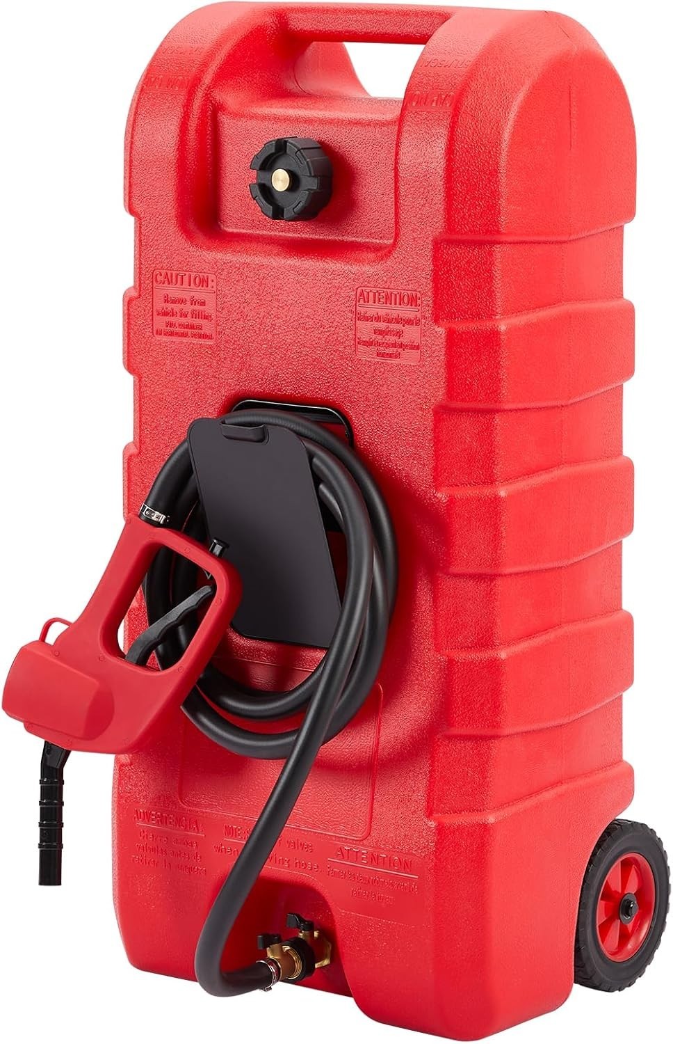 15 Gallon Fuel Caddy Portable Gas Fuel Tank,Gas Can with Manual Transfer Nozzle