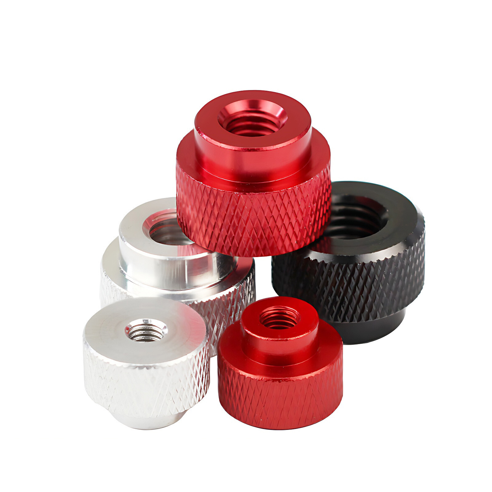 M3M4 M5 M6 -M10 Aluminum Knurled Thumb Nut Through Hole Hand Step Nuts Screw cap