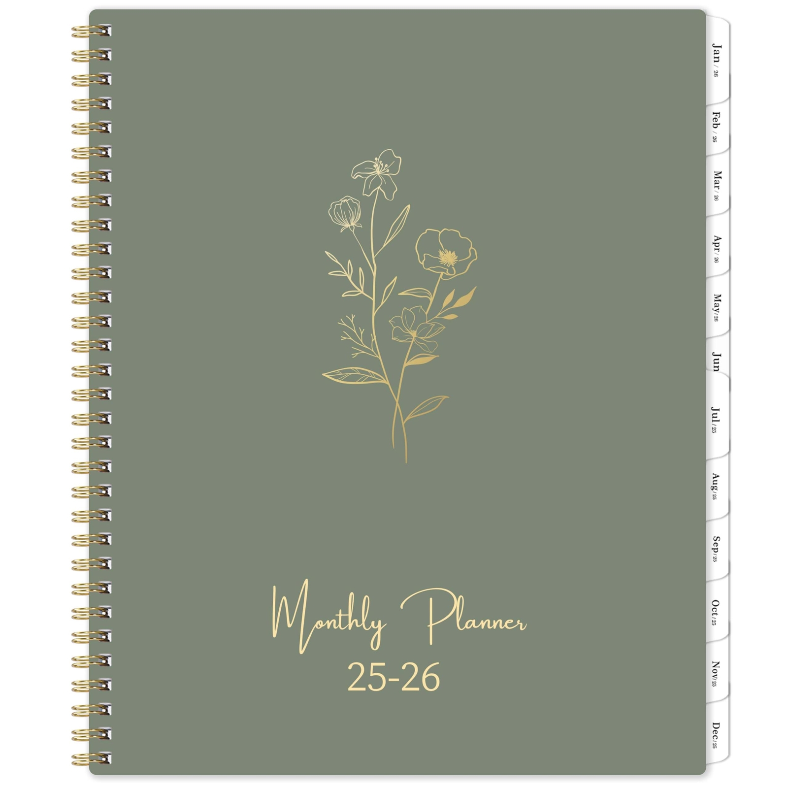 2025-2026 Monthly Planner Calendar Jan. 2025 to Dec. 2026 for School Office