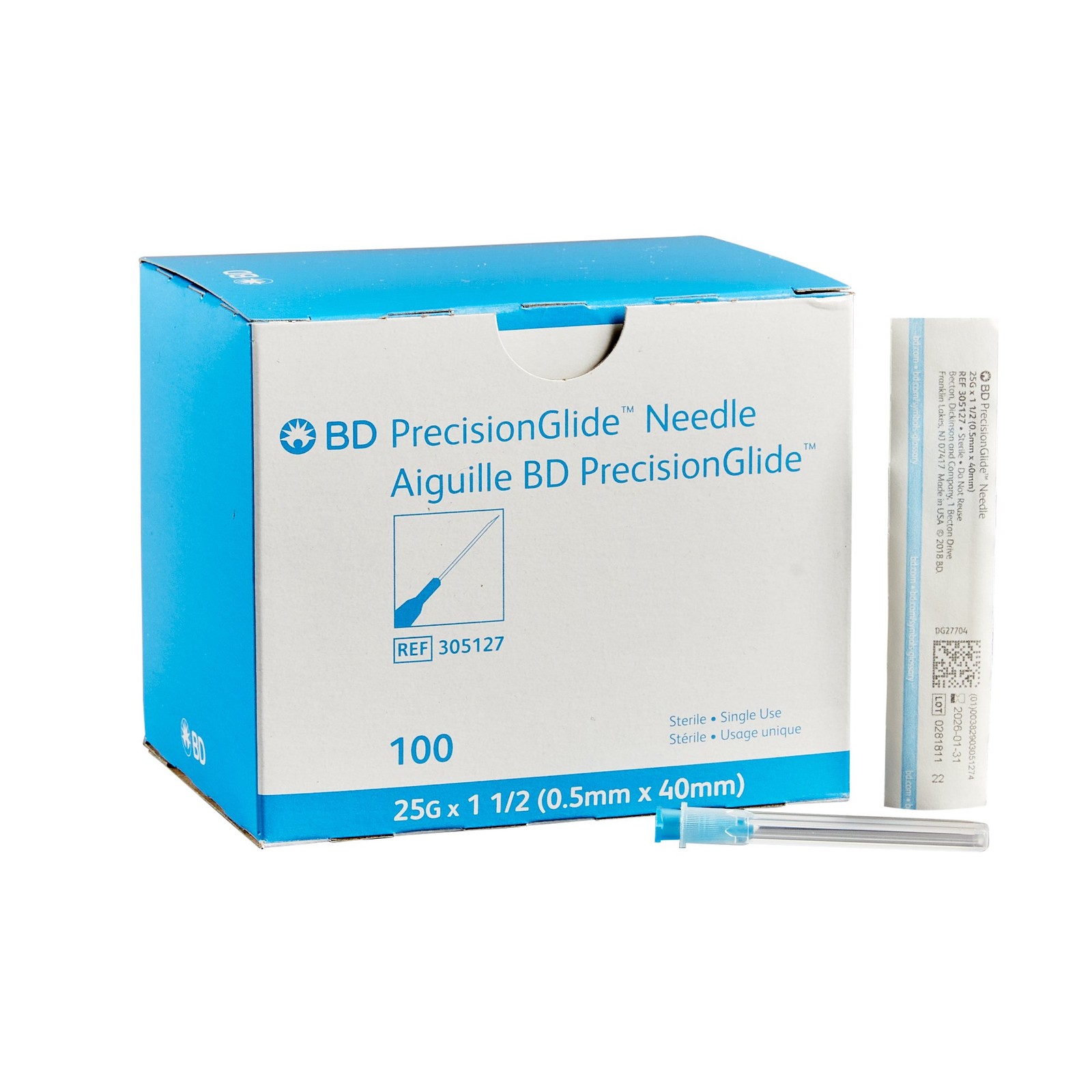 Becton-Dickinson 305127 PrecisionGlide 25 Gauge 1.5″ 100/Bx