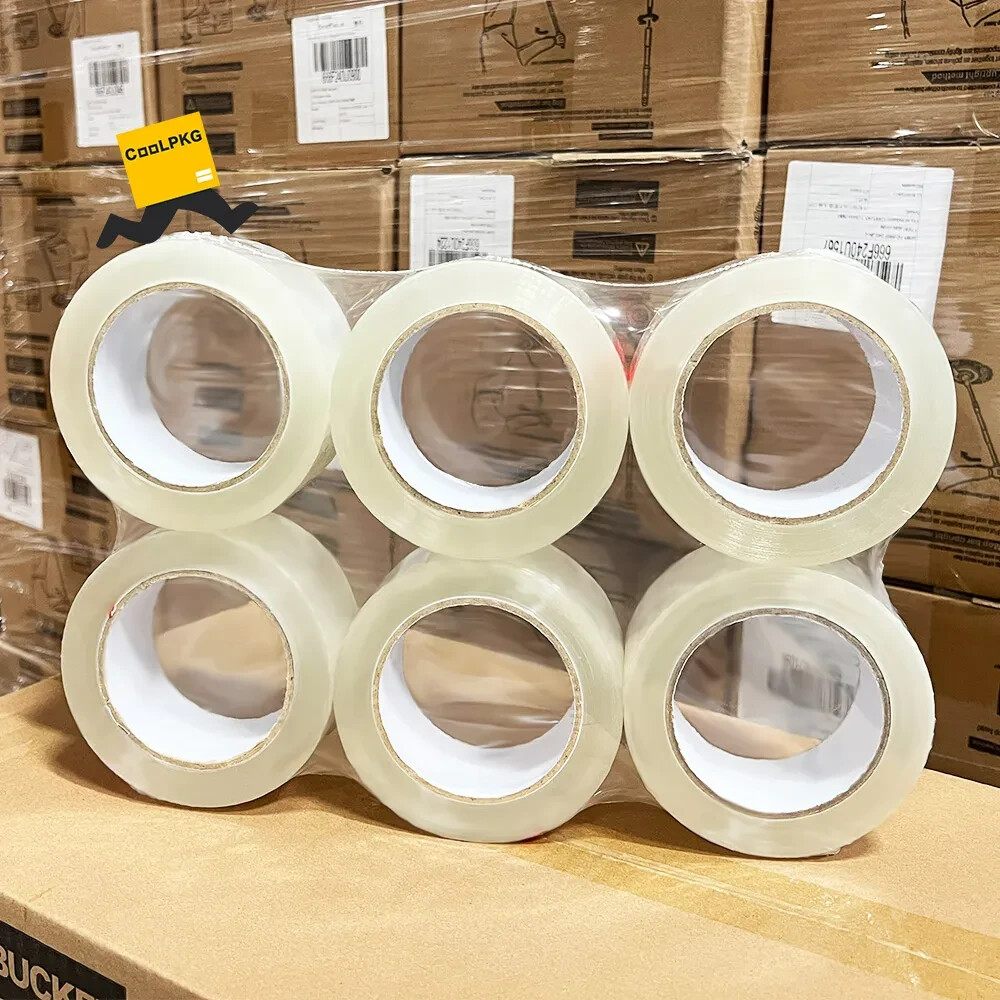 6 Rolls Coolpkg 2 Inch 110 Yards Carton Sealing Clear Packing Box Shipping Tape