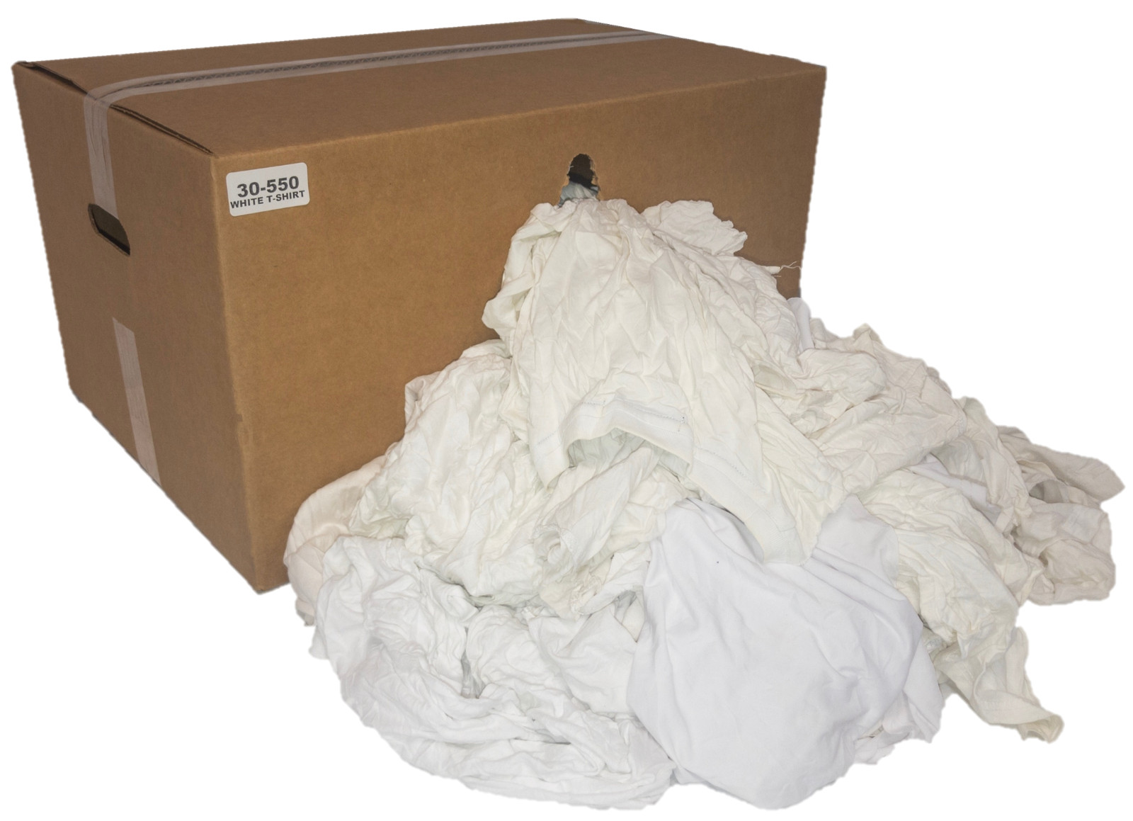 White Knit Reclaimed Rags – Wiping Cleaning Cloth – 50 LB Box