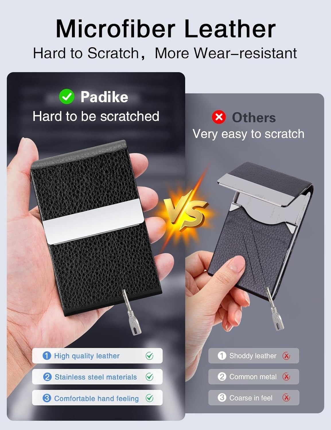 Professional Business Card Holder PU Leather Business Card Case Name Card Holder