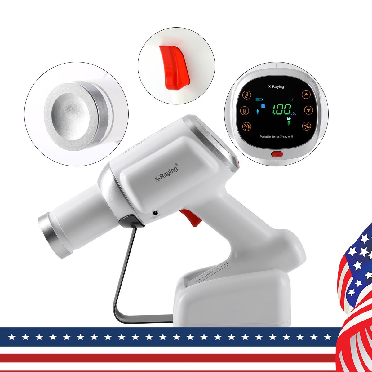 3PC Dental 1:5 LED Fiber Increasing Contra Angle Low Speed Handpiece Push Button