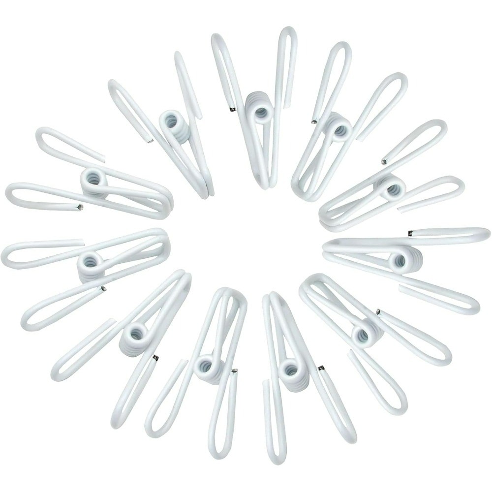 White Steel Chip Clips, 20 Pack PVC-Coated Clothespins for Sealing Chips Bags