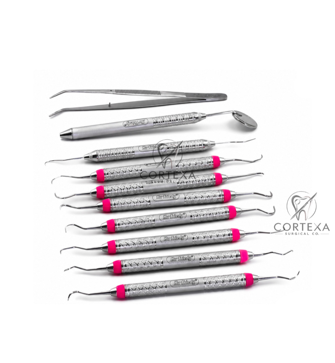 Hu-Friedy Dental Hygiene Instruments Set 10 PCS w/ Sterilization Cassette