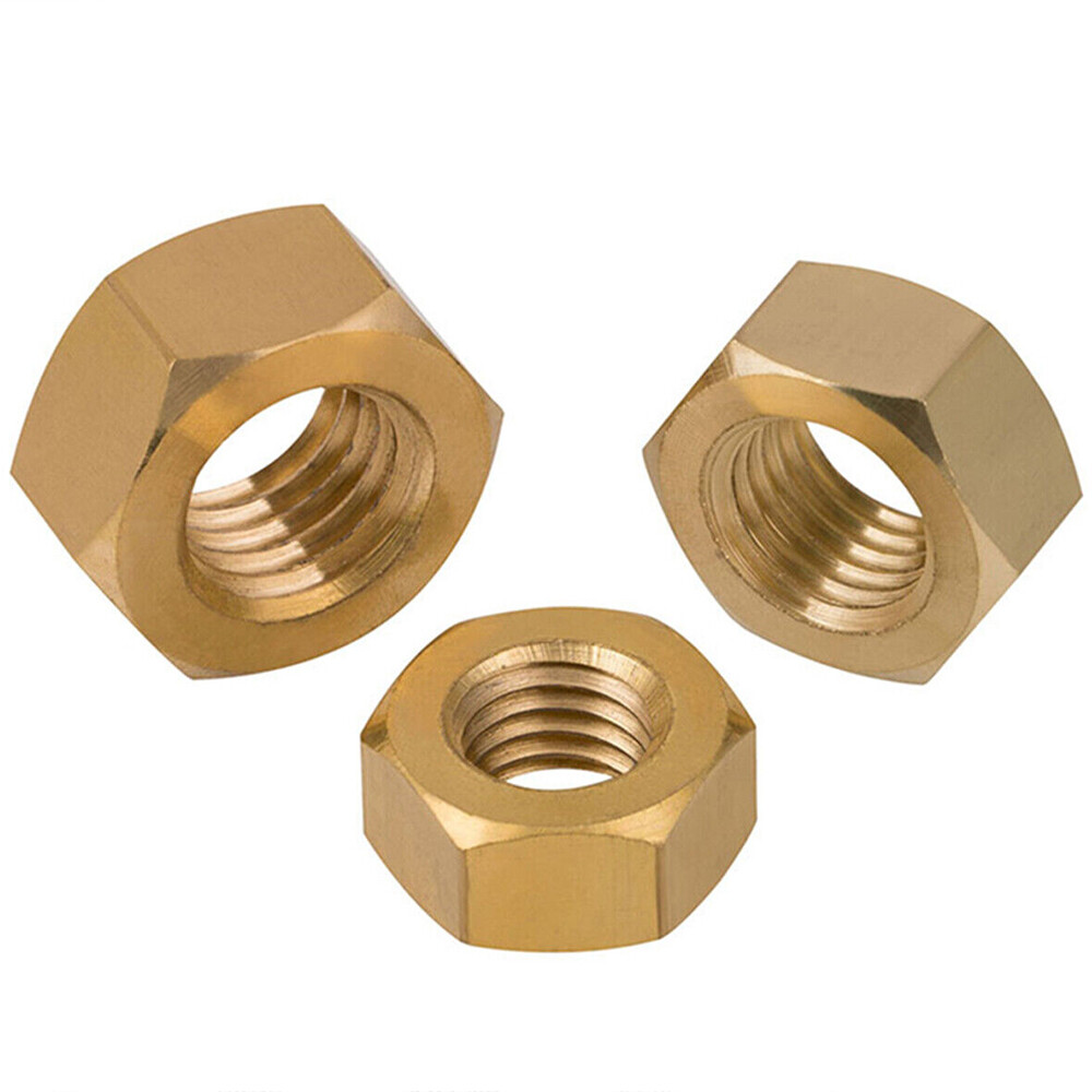 Solid Brass Hexagon Full Nuts For Bolts & Screws M1.4 M1.6 M2 M2.5 M3 M4 M5 M6M8