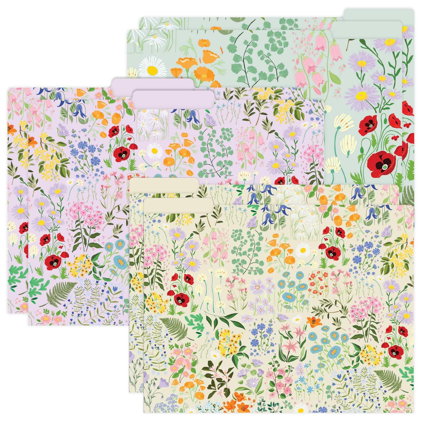 bloom daily planners Decorative File Folders – Set of 6 Pack, Garden Party