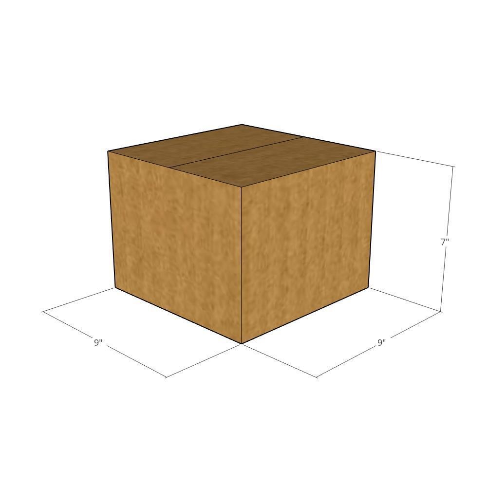 100 9x9x7 Kraft Brown Corrugated Shipping Boxes 32 ECT Single-Wall New
