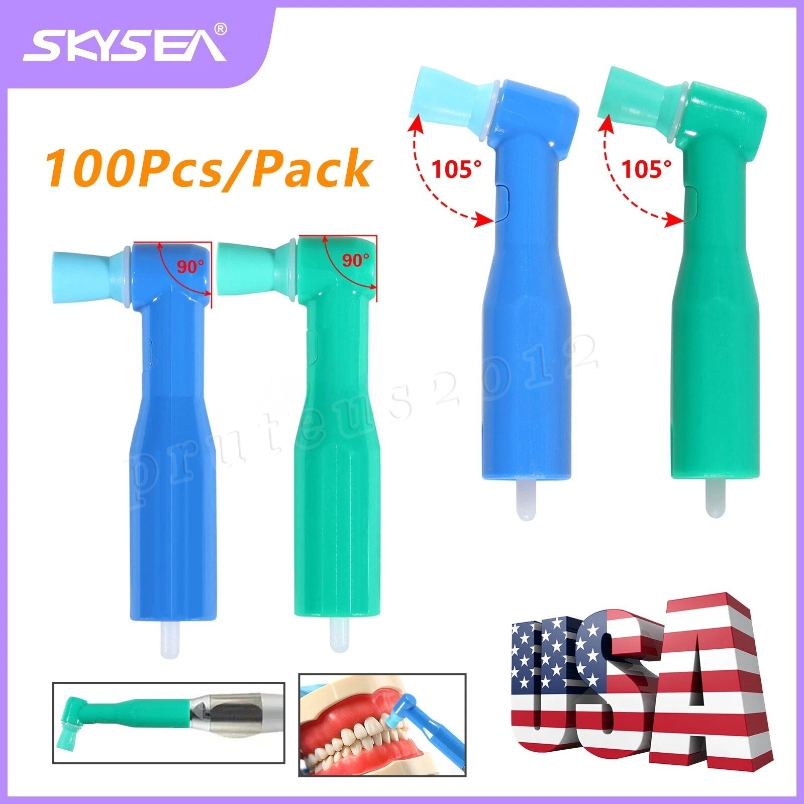100 500/pk Copas desechables de ángulo de profilaxis dental Taza Suave y Firme