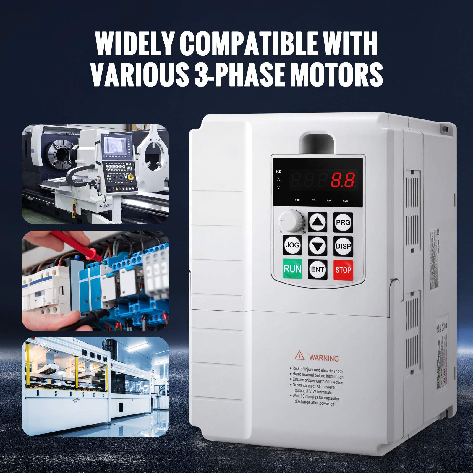 7.5KW 10HP Variable Frequency Drive Inverter Convert 1 To 3 Phase VFD 220V