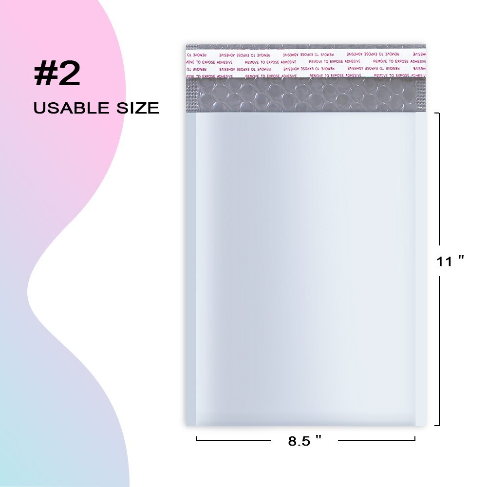 Coolpkg 100 #2 Poly Bubble Mailers Padded Shipping Envelopes Mailing Bags 8.5×11