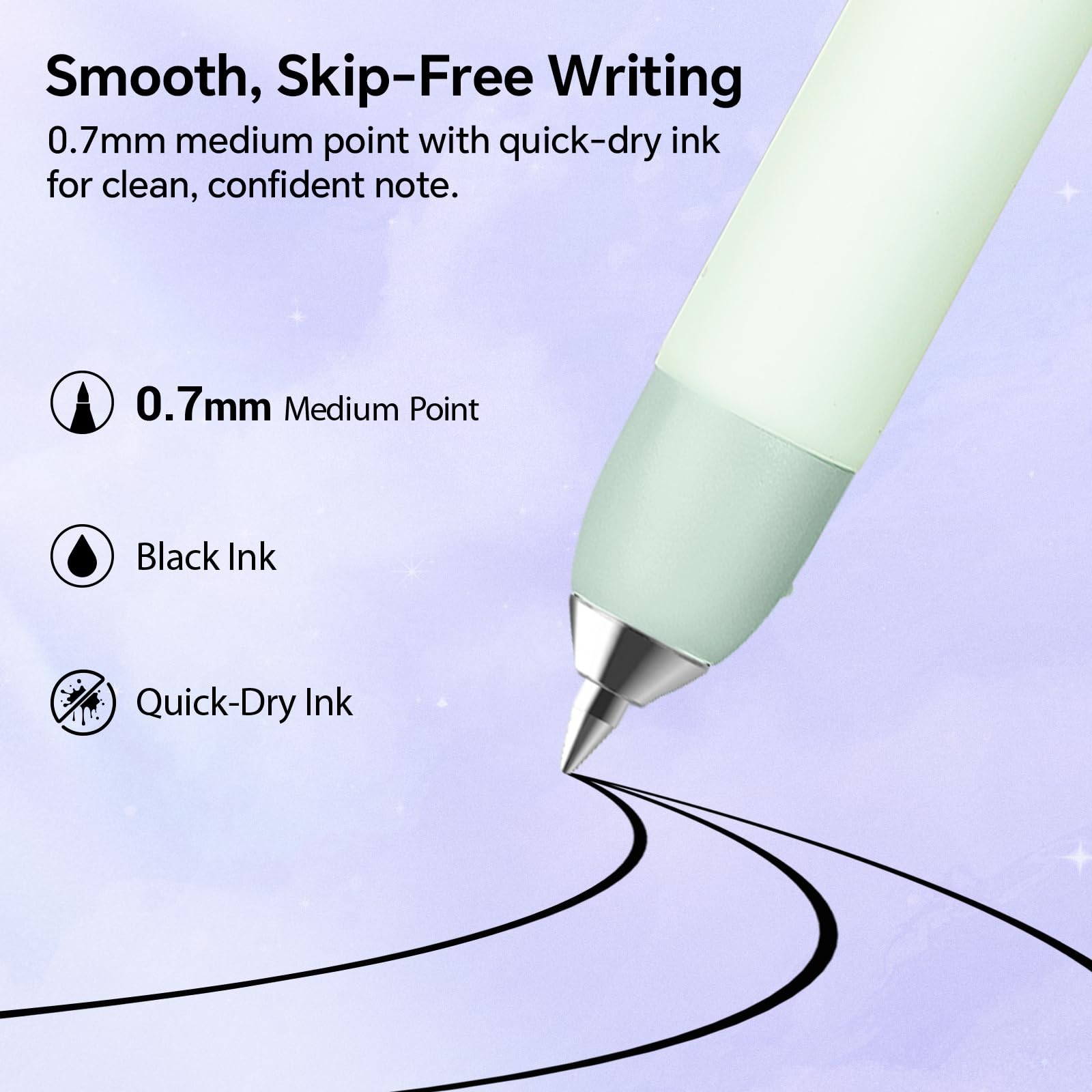 Pens Medium Point: Morph 0.7mm Black Ink Mini to Full Size Soft Grip Portable…