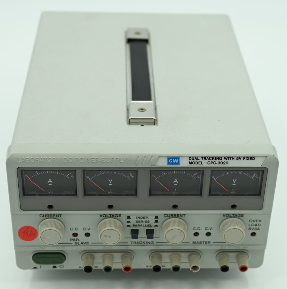 GW Instek GPC-3020 Triple Output DC Power Supply (2) 0-32V DC 2.2A +5vDC