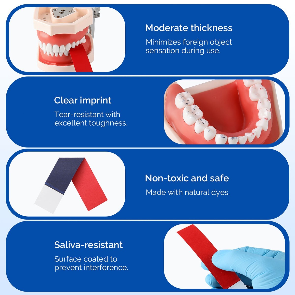 AZDENT Dental Articulating Papers Double Sided Strips Red/Blue Thin Bite Paper