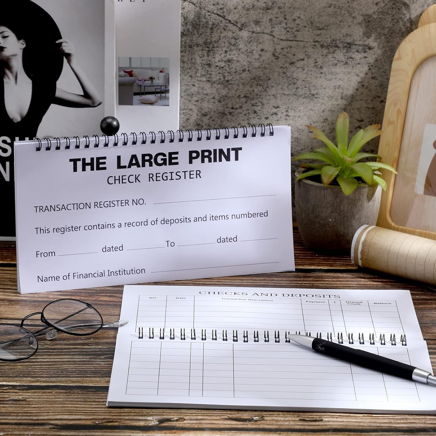 50 Sheets Large Print Check Register Set for Personal Finances – 2 Packs