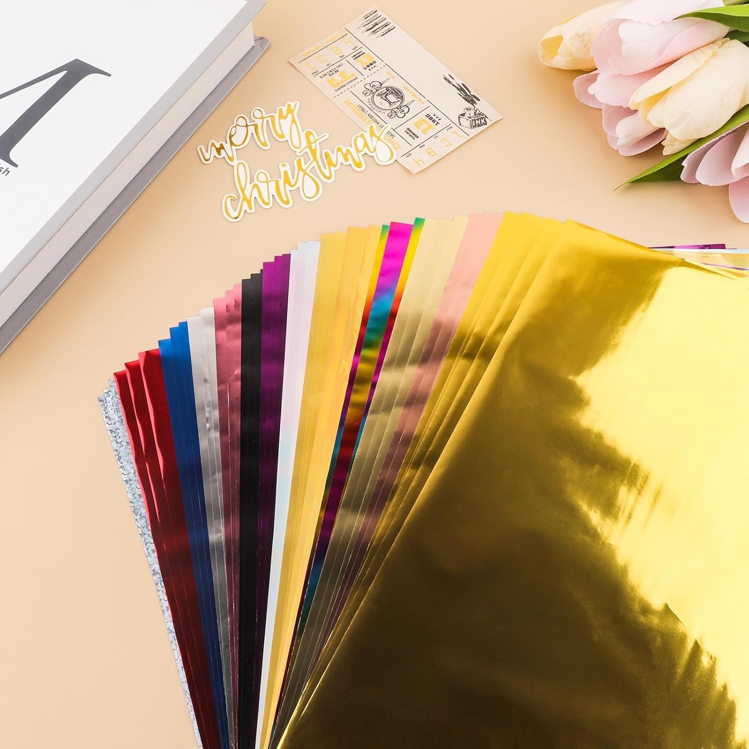 50Sheets Toner Reactive Foil Transfer Paper 7.9X11.4Inch A4 Hot Foil Paper for D