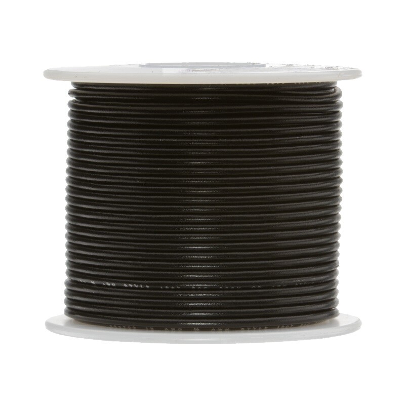 12 AWG Gauge TXL Automotive Stranded Hook Up Wire, 100 ft, Black, 60 Volts