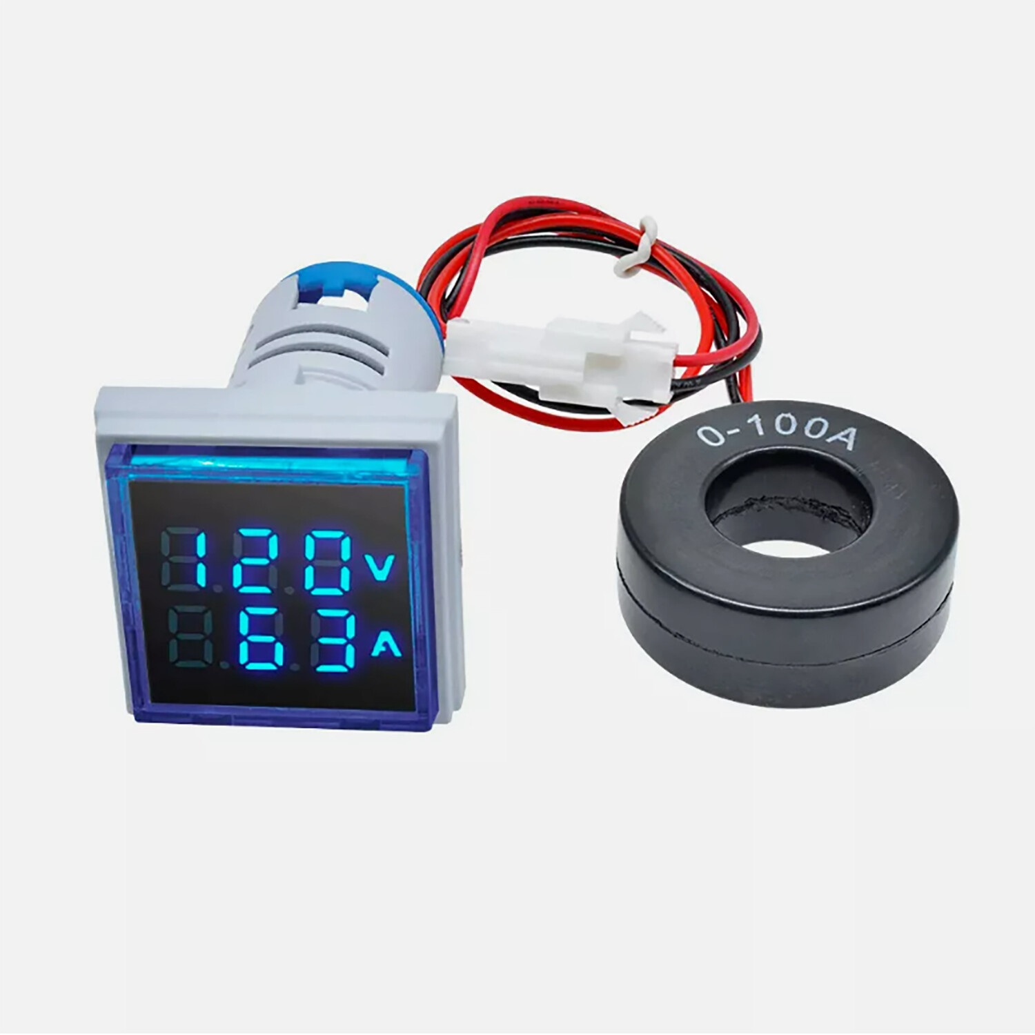 Lots of AC 60-500V 0-100A 22mm 3in1 Voltmeter Ammeter LED Digital Volt/AMP Meter