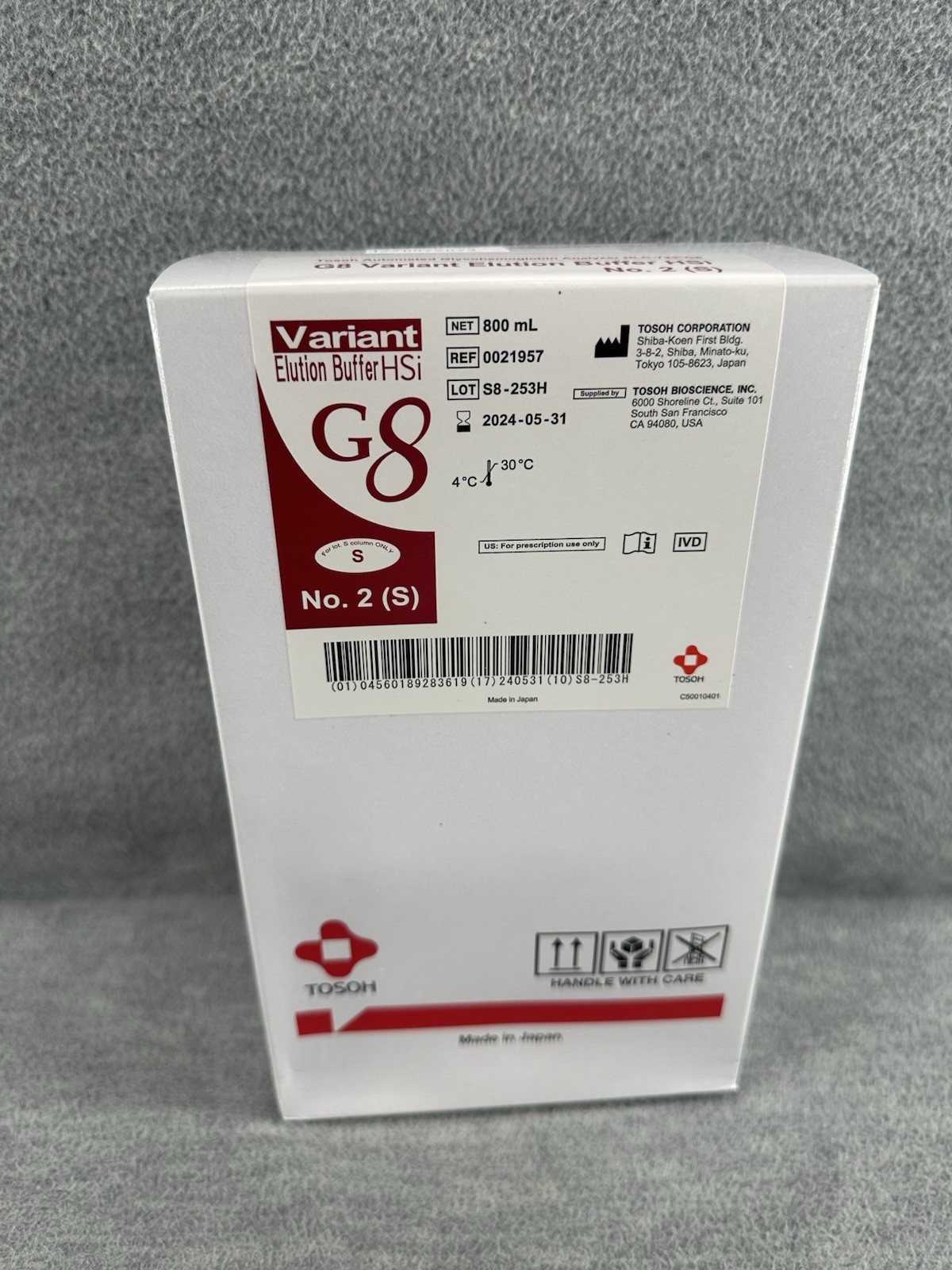 TOSOH 0021957 Bioscience Elution Buffer G8 Glycohemoglobin Analyzer #2 800mL LA