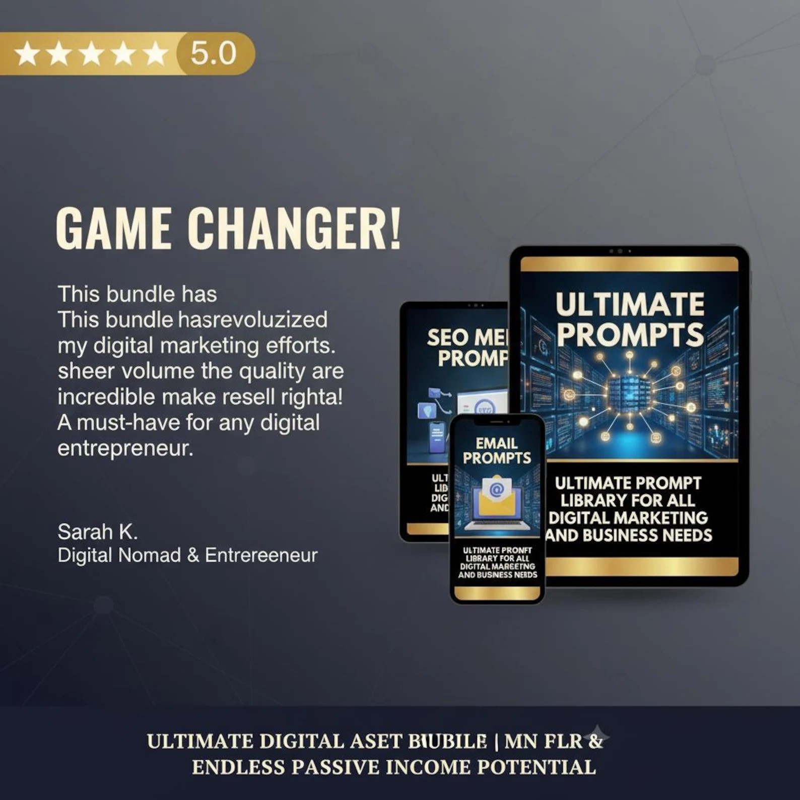 50,000+ ChatGPT Mega Marketing Bundle: PLR Prompts & Guide (Digital Download)
