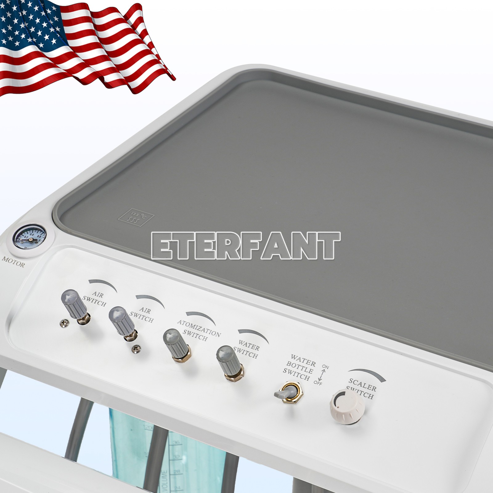 B050 Portable Mobile Dental Delivery Unit System 4 Holes+Air Compressor+Suction