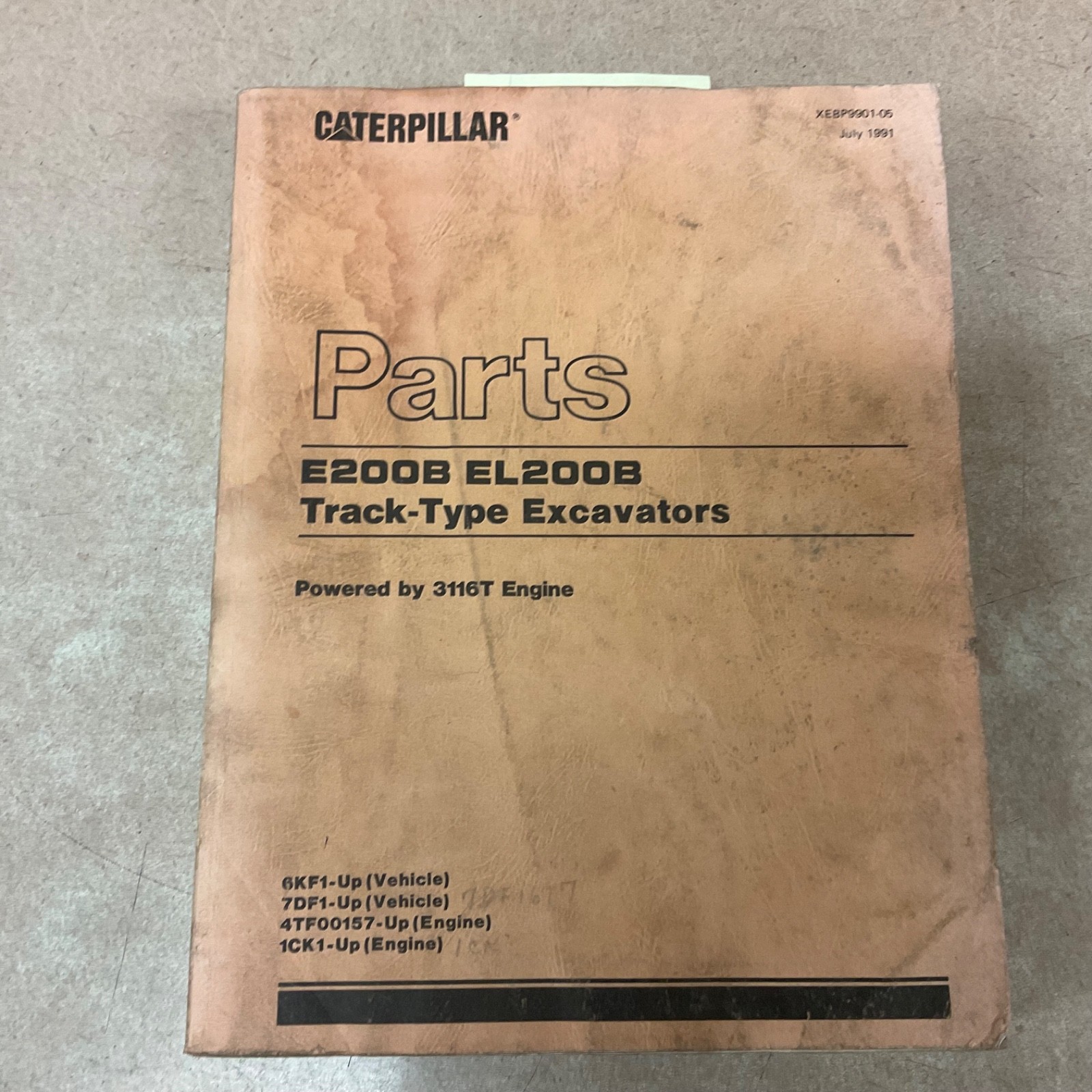 CAT Caterpillar E200B EL200B PARTS MANUAL BOOK CATALOG LIST EXCAVATOR sn 6KF 7DF