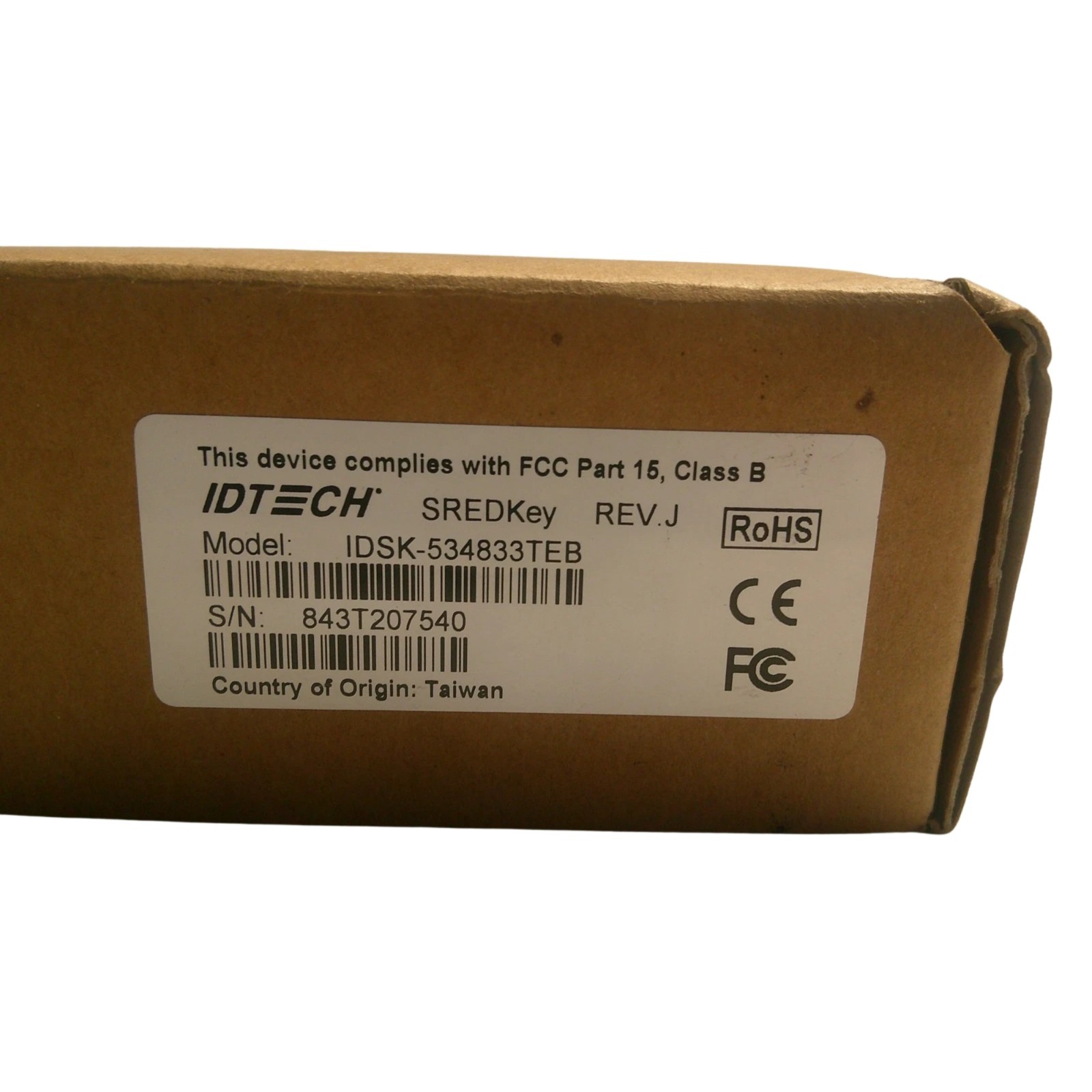 ID Tech, SREDKey, Key Pad & Magnetic Stripe Reader – Black, IDSK-534833TEB