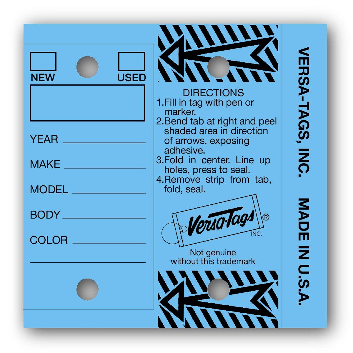 Genuine Versa-Tag® Key Tags (Half-Pack) (125 Key Tags and Key Rings per Box) …
