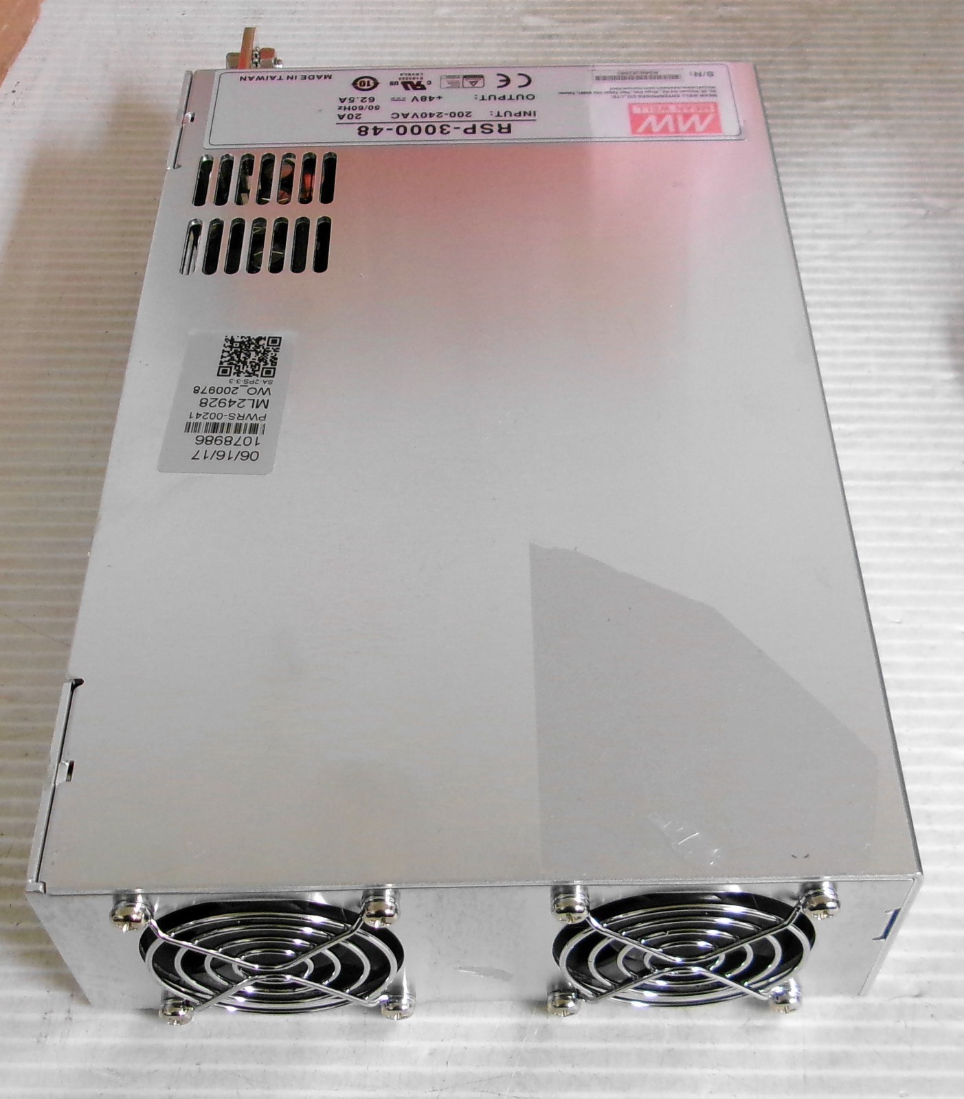 Mean Well RSP-3000-48 Power Supply Input 200-240VAC 20A Output +48VDC 62.5A