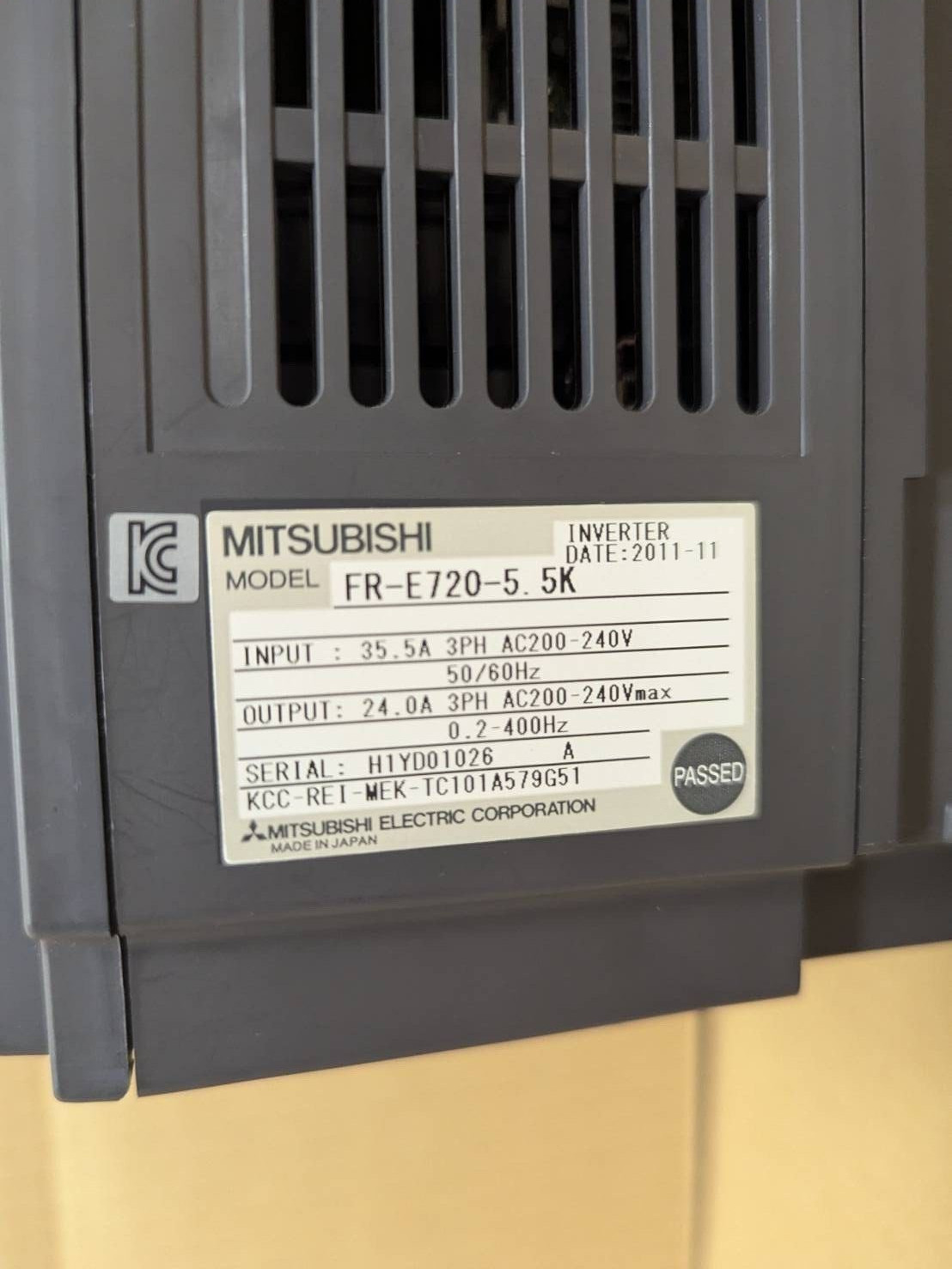 Mitsubishi FR-E720-5.5K FREQROL-E700 Small Inverter Removed From Working Machine