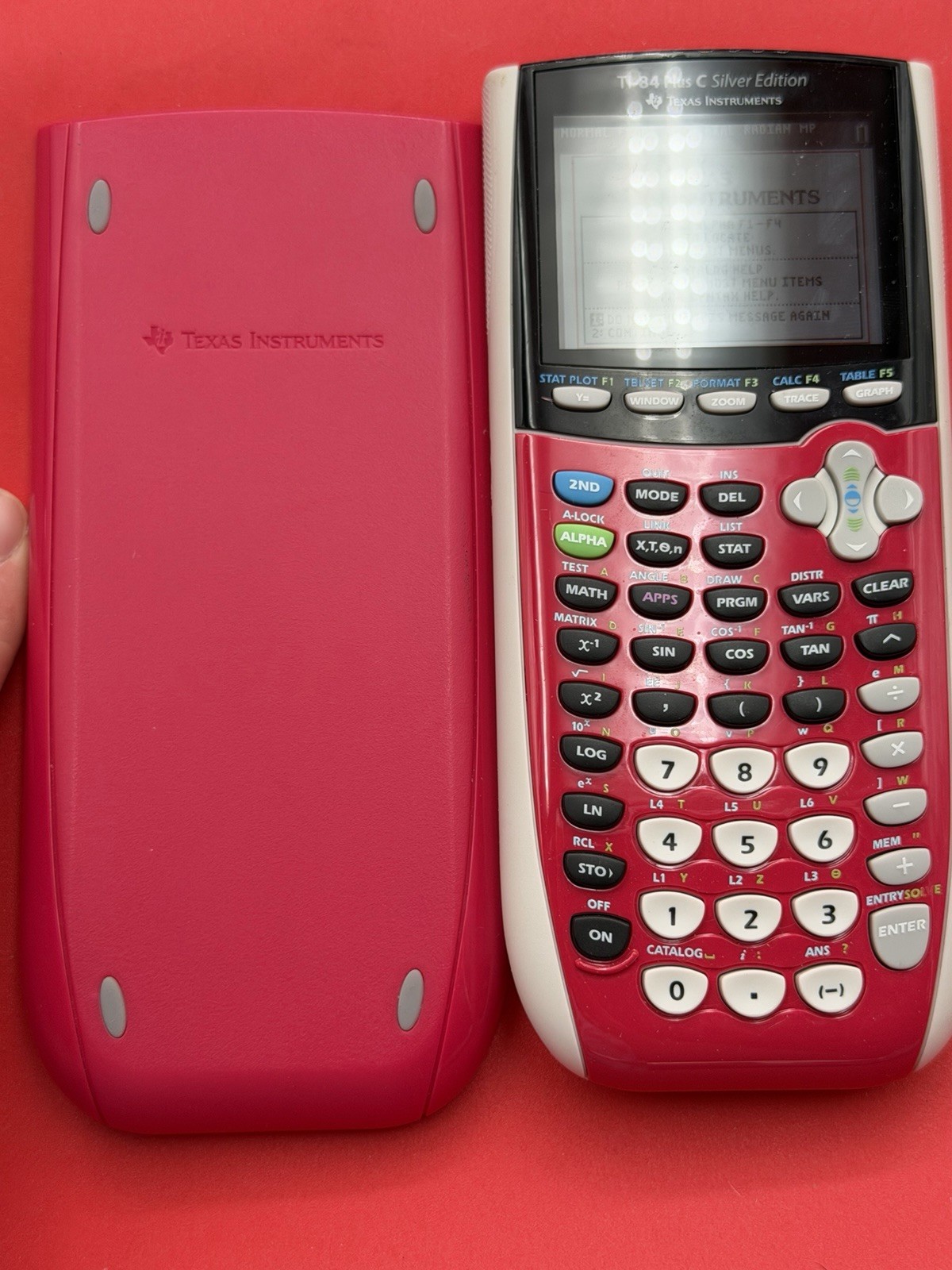 Texas Instruments TI-84 Plus C Silver Edition Graphing Calculator – Pink w/ Case