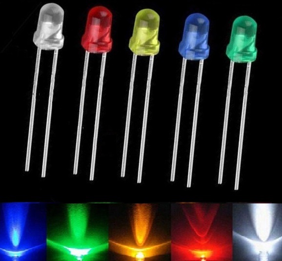 100/500/1000PCS 3mm White Green Red Blue Yellow LED Light Bulb Emitting Diode S