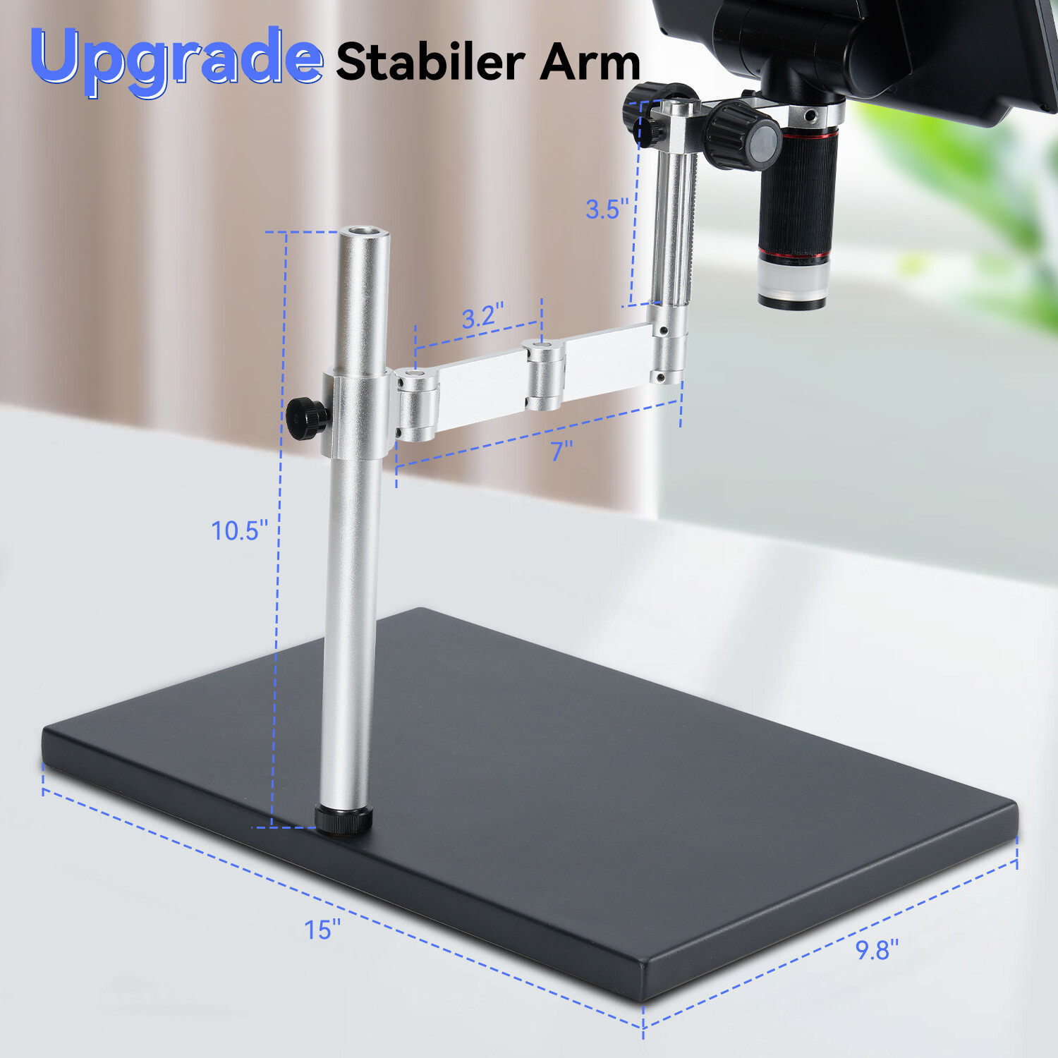 TOMLOV 4K LCD Digital Microscope 2000X Coin Microscope 10.1» HDMI 52MP Spin Arm