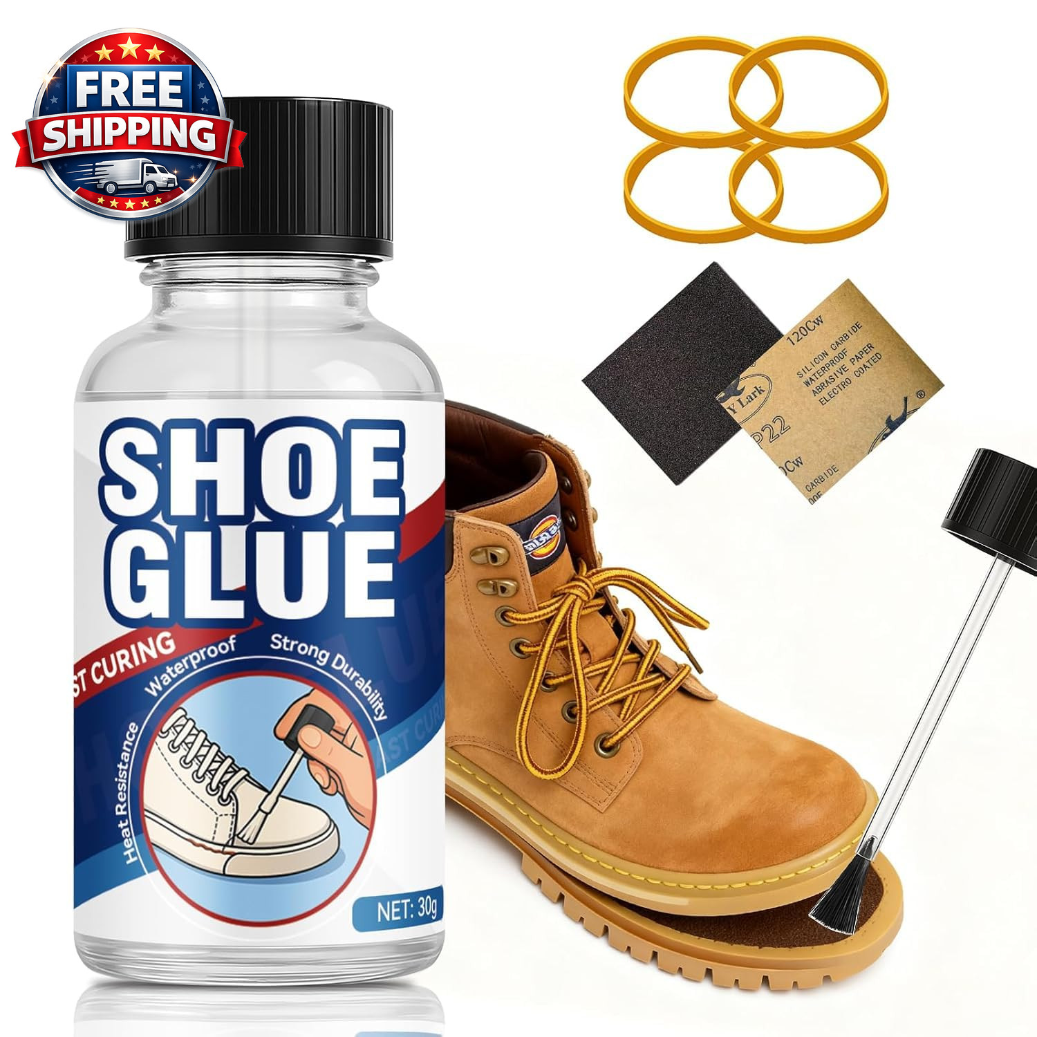 Shoe Glue, 30 G Clear Super Glue for Shoe Repair, Fast Curing & Waterproof Adhes