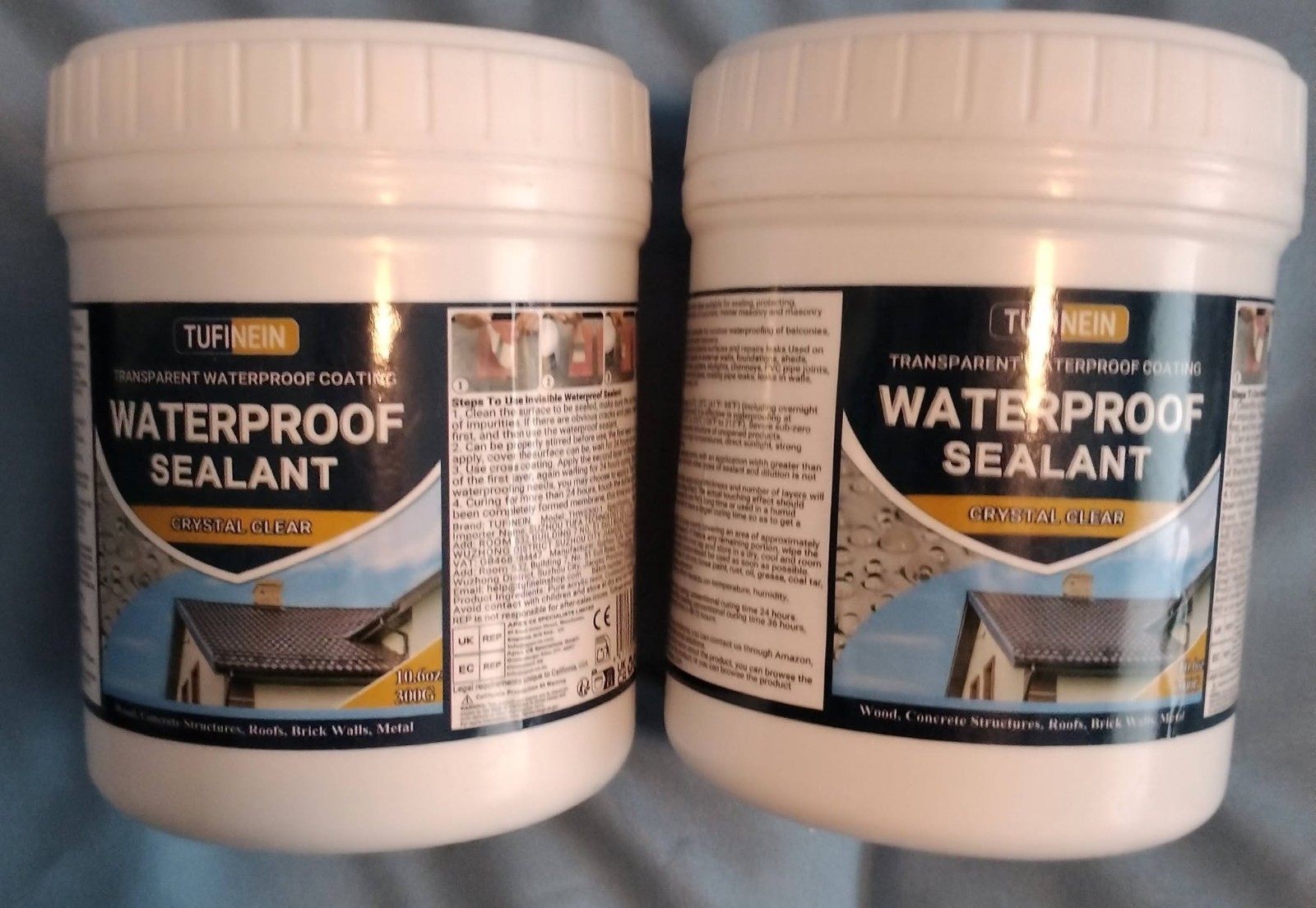 2 pack, Transparent Waterproof Coating, TUFINEIN 10.6oz ea Invisible Waterproof